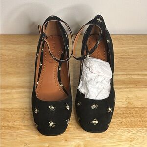 Coach Black Floral Heels